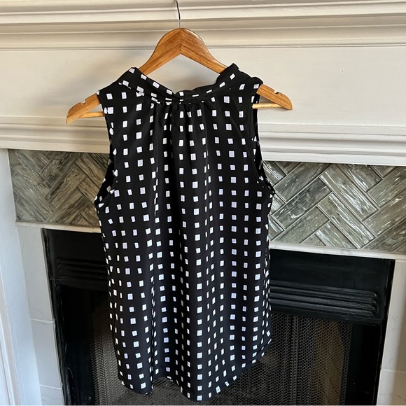 MUD PIE Feminine CLASSY Sleeveless GEOMETRIC Pretty Bow BLOUSE Top SHIRT S - Picture 8 of 15